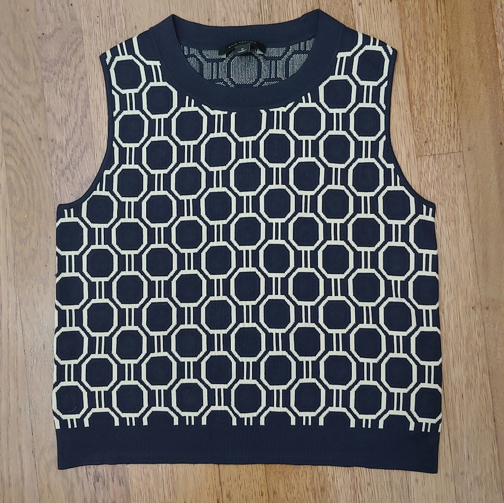 Ann Taylor Knit Sweater Vest Geometric